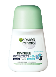Garnier Mineral Deo Invisible Black, White & Colors Cotton 48h antiperspirant Roll-on